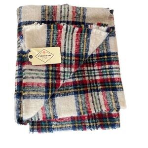 St. John’s Bay Ivory Stewart Plaid Blanket Scarf